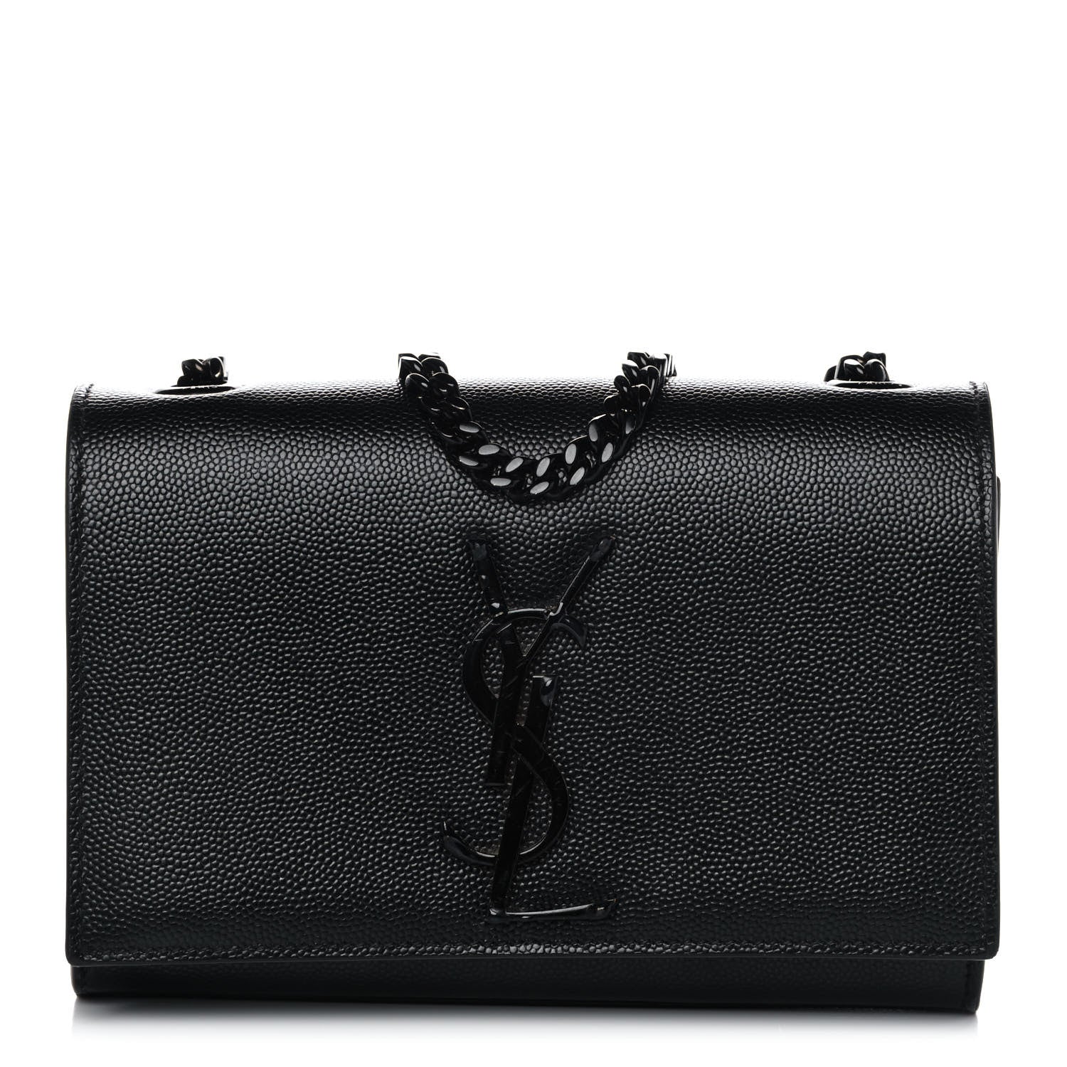 Saint Laurent Grain De Poudre Small Monogram Kate Satchel Black 1 of 10