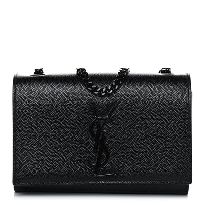 Saint Laurent Grain De Poudre Small Monogram Kate Satchel Black 1 of 10