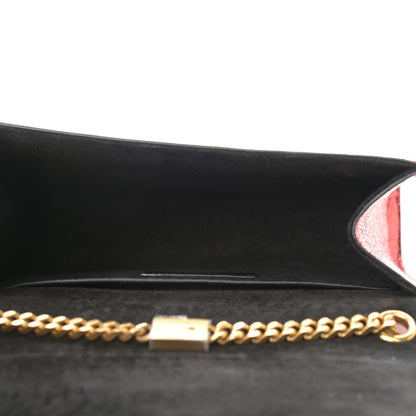 Saint Laurent Metallic Calfskin Small Classic Monogram Kate Satchel Red 5 of 9