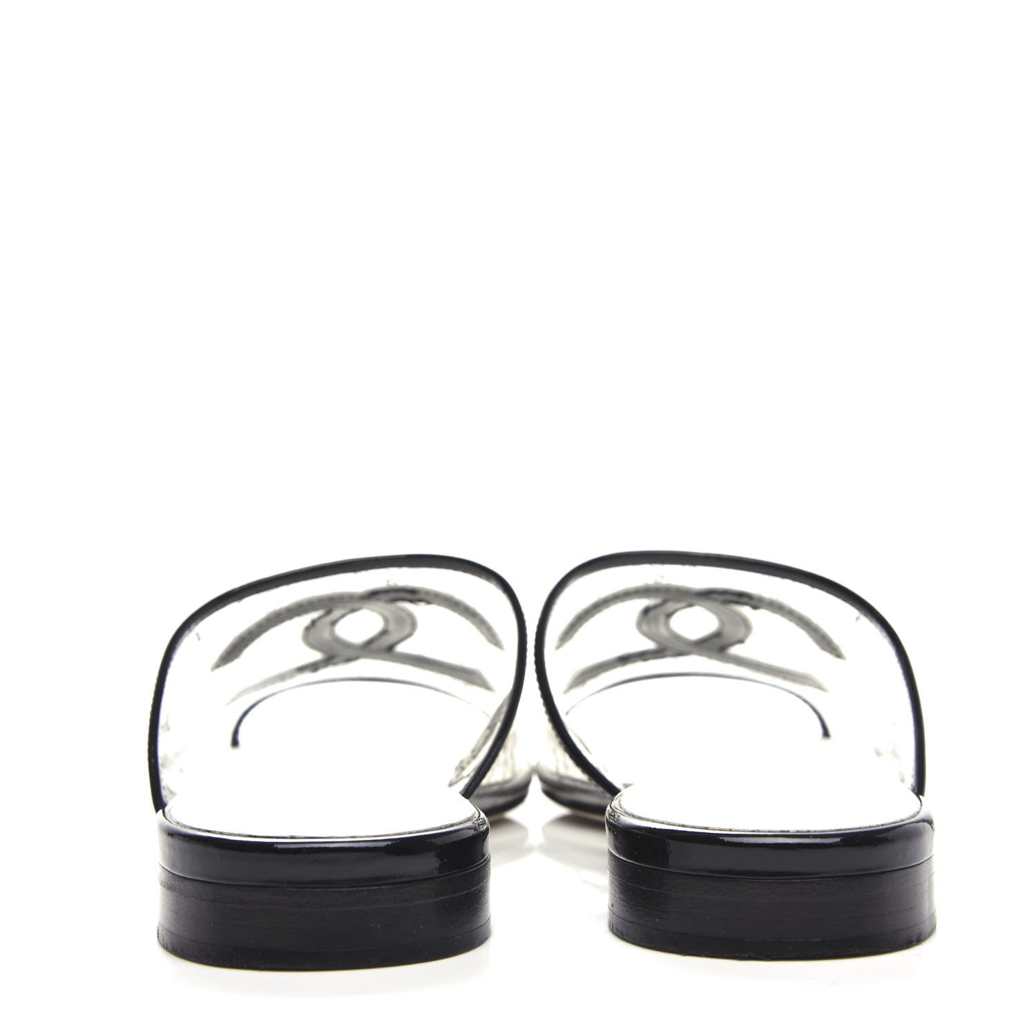 Chanel Patent PVC CC Sandal Mule 39 Black 7 of 10