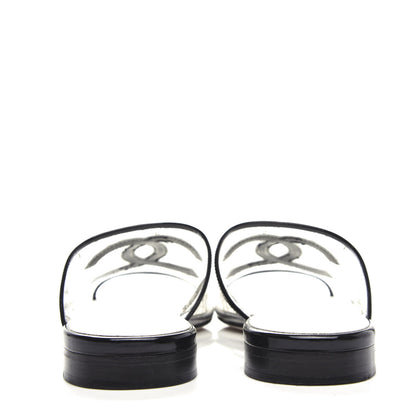 Chanel Patent PVC CC Sandal Mule 39 Black 7 of 10
