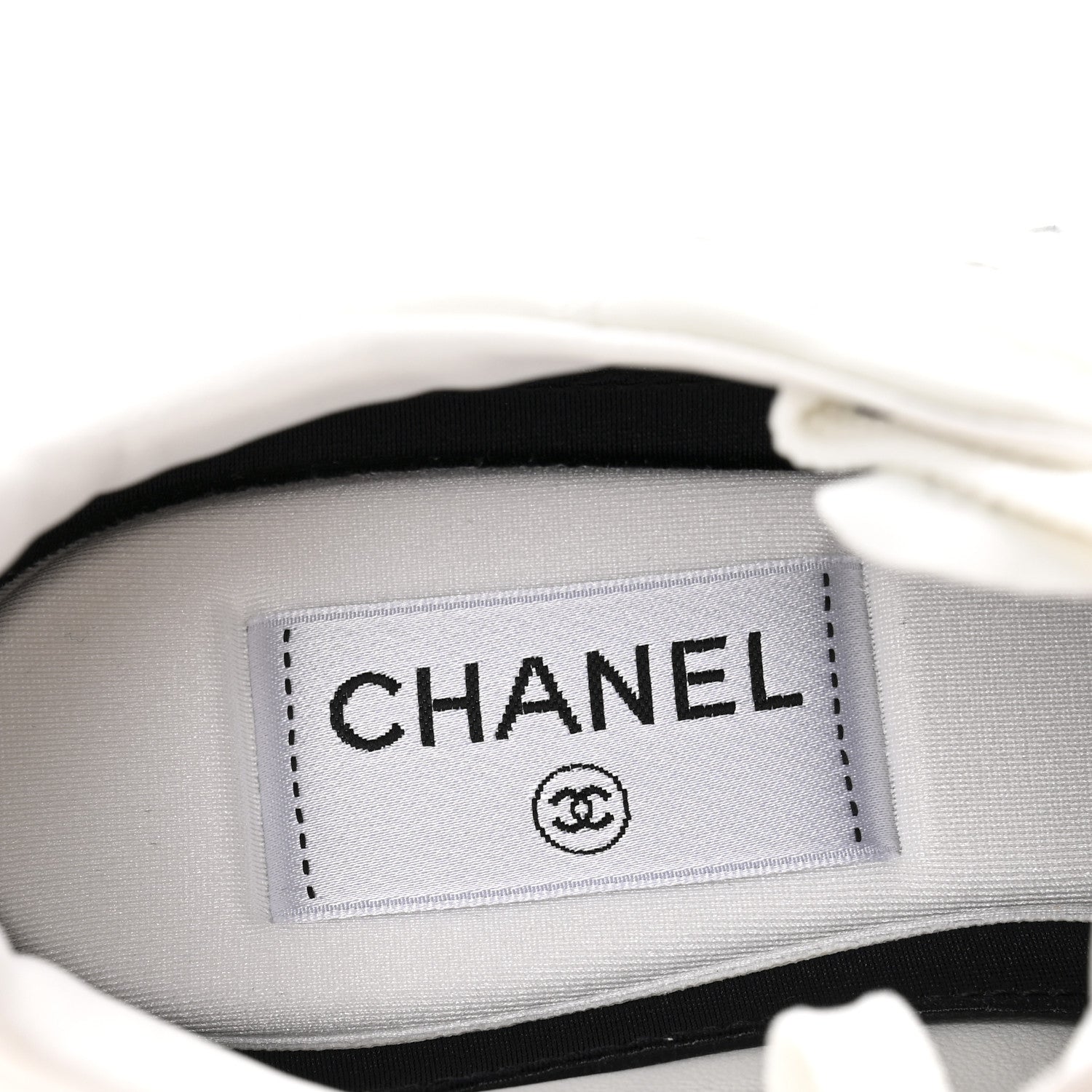 Chanel Shiny Calfskin Suede Quilted CC Logo Sneakers 37 White 8 of 10
