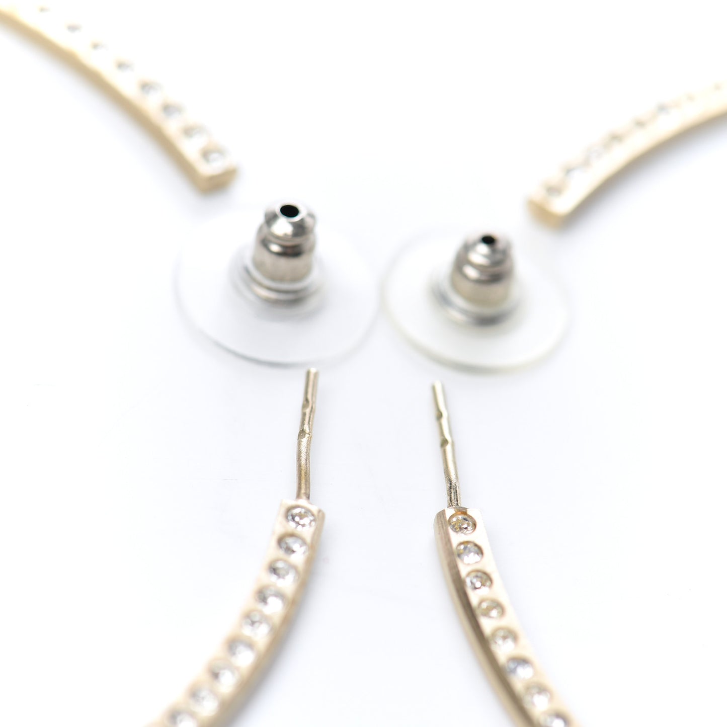Crystal Moon Star CC Large Hoop Earrings Gold