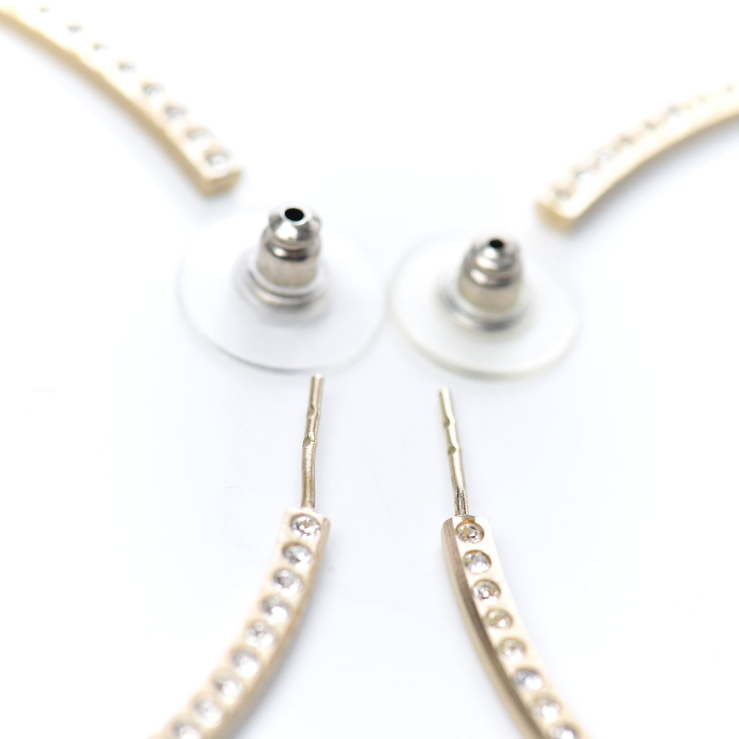 Chanel Crystal Moon Star CC Large Hoop Earrings Gold 3 of 4