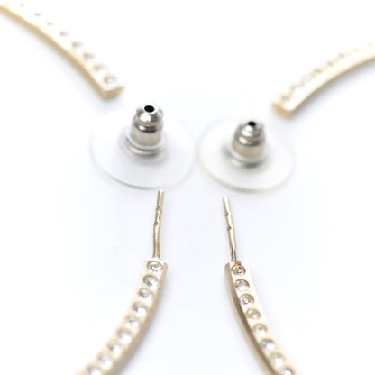 Chanel Crystal Moon Star CC Large Hoop Earrings Gold 3 of 4