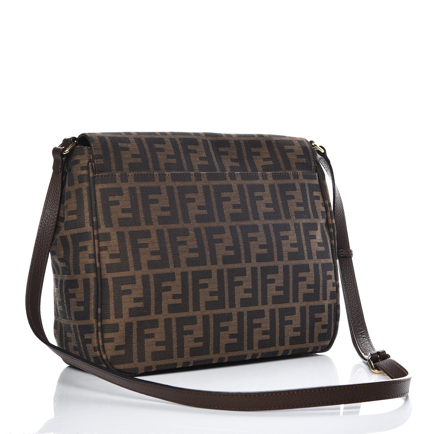 Fendi Zucca Vitello Artic Messenger Bag Tobacco Castagna 3 of 11