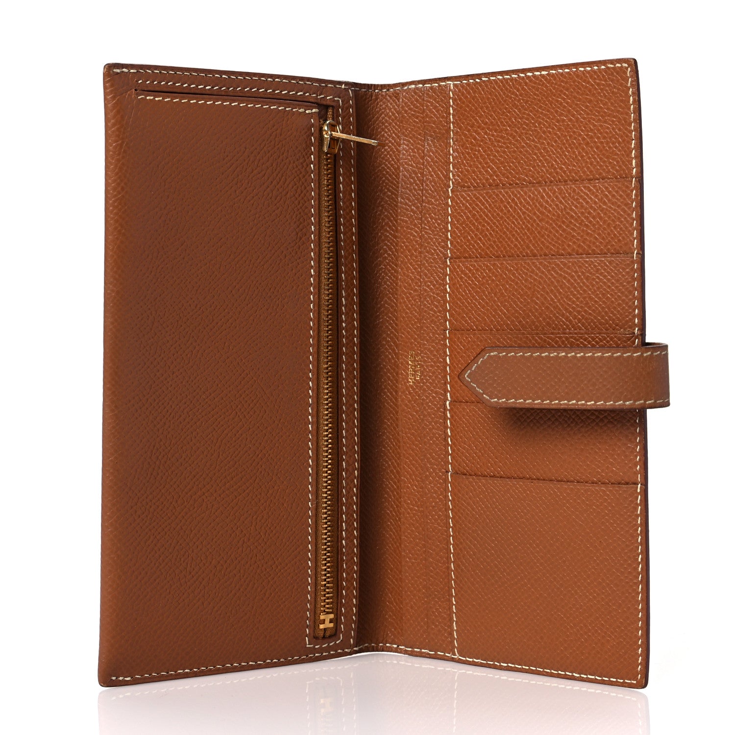 Hermes Courchevel Bearn Gusset Wallet Gold 5 of 7