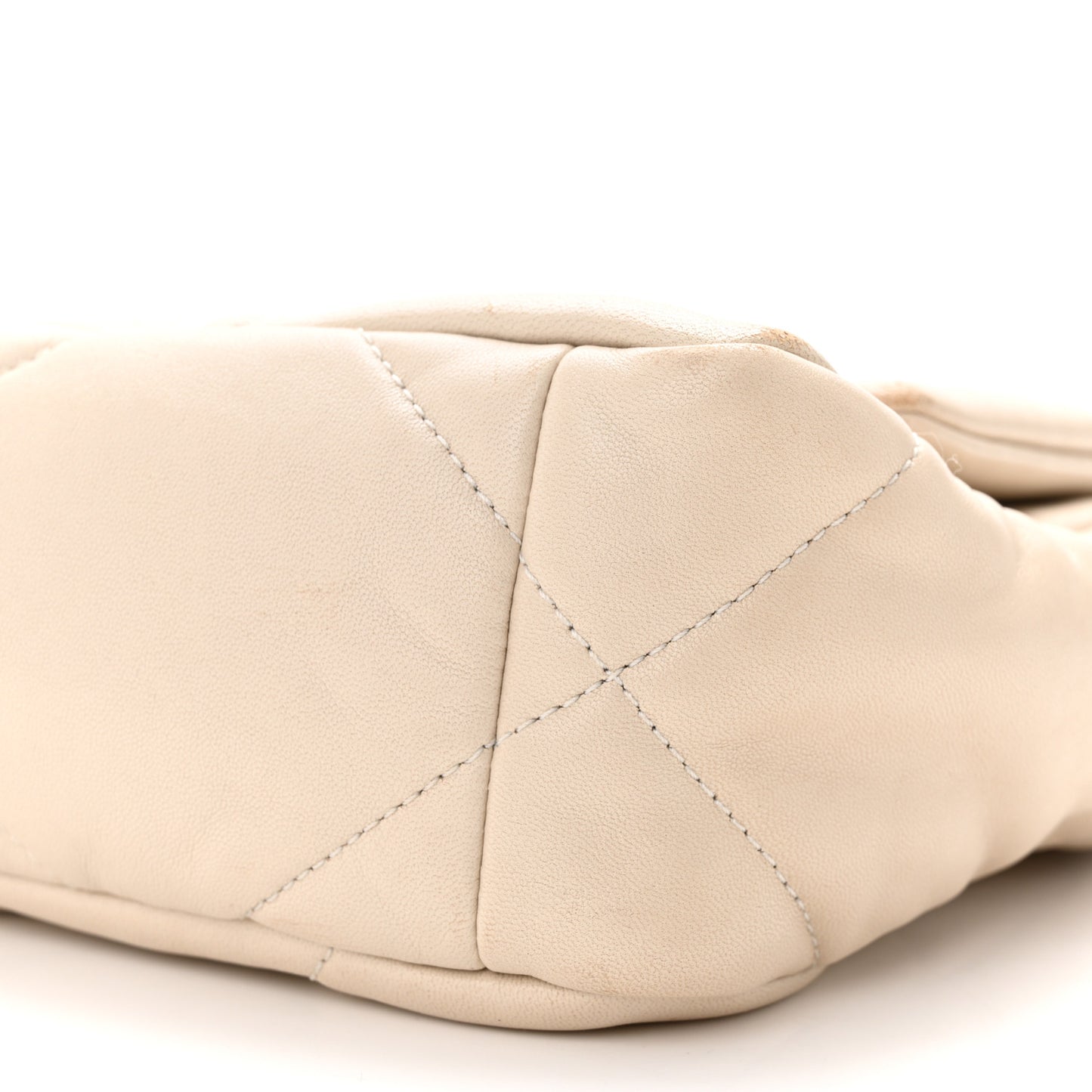 Goatskin Quilted Medium Chanel 19 Flap Beige