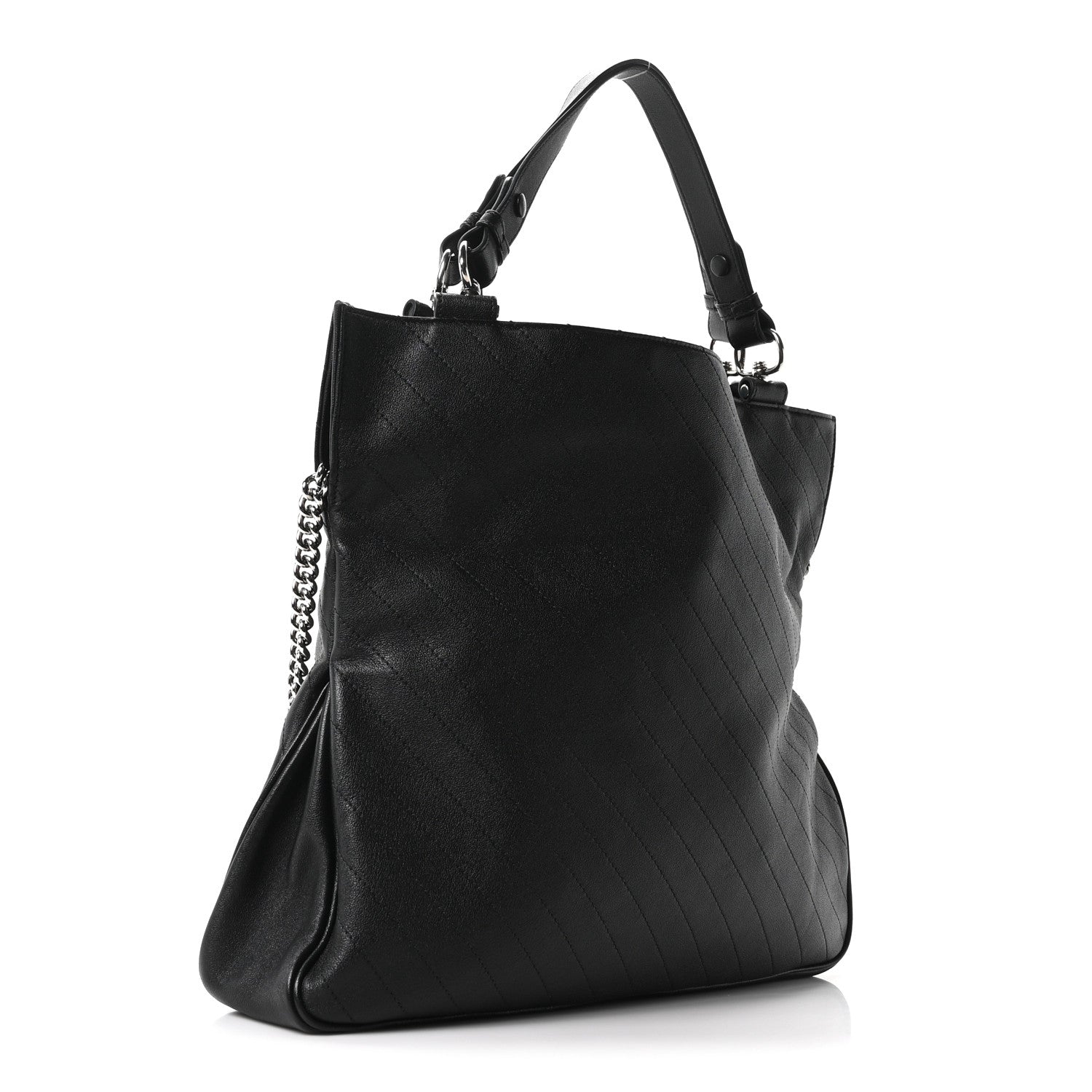 Gucci Sakai Be Green Calfskin Diagonal Stitched Medium Blondie Tote Black 3 of 10