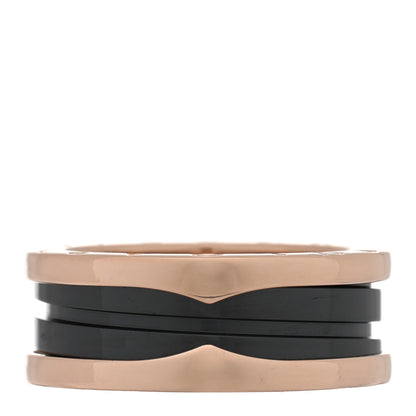 Bulgari 18K Rose Gold Black Ceramic B.Zero1 Two-Band Ring 56 7.5 3 of 5