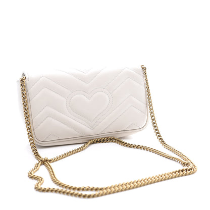 Gucci Calfskin Matelasse Super Mini GG Marmont Shoulder Bag White 2 of 10