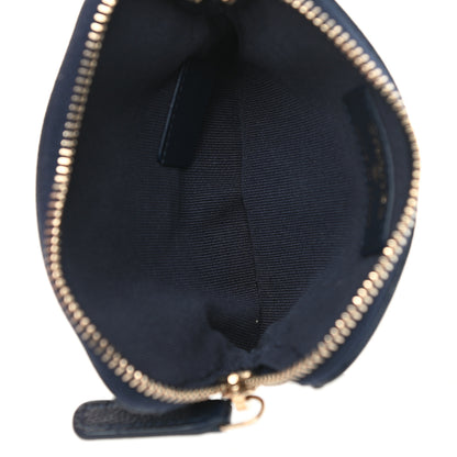 Chanel Caviar Quilted Crystal Zip Card Holder Wallet Navy 5 of 8