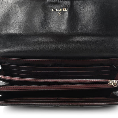 Chanel Lambskin Quilted Large Gusset Flap Wallet Black 13 of 24