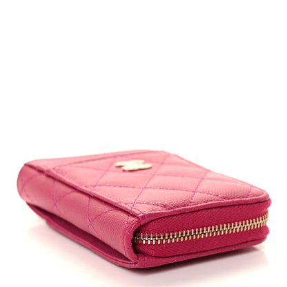 Chanel Caviar Quilted Zip Card Holder Fuchsia 4 of 10