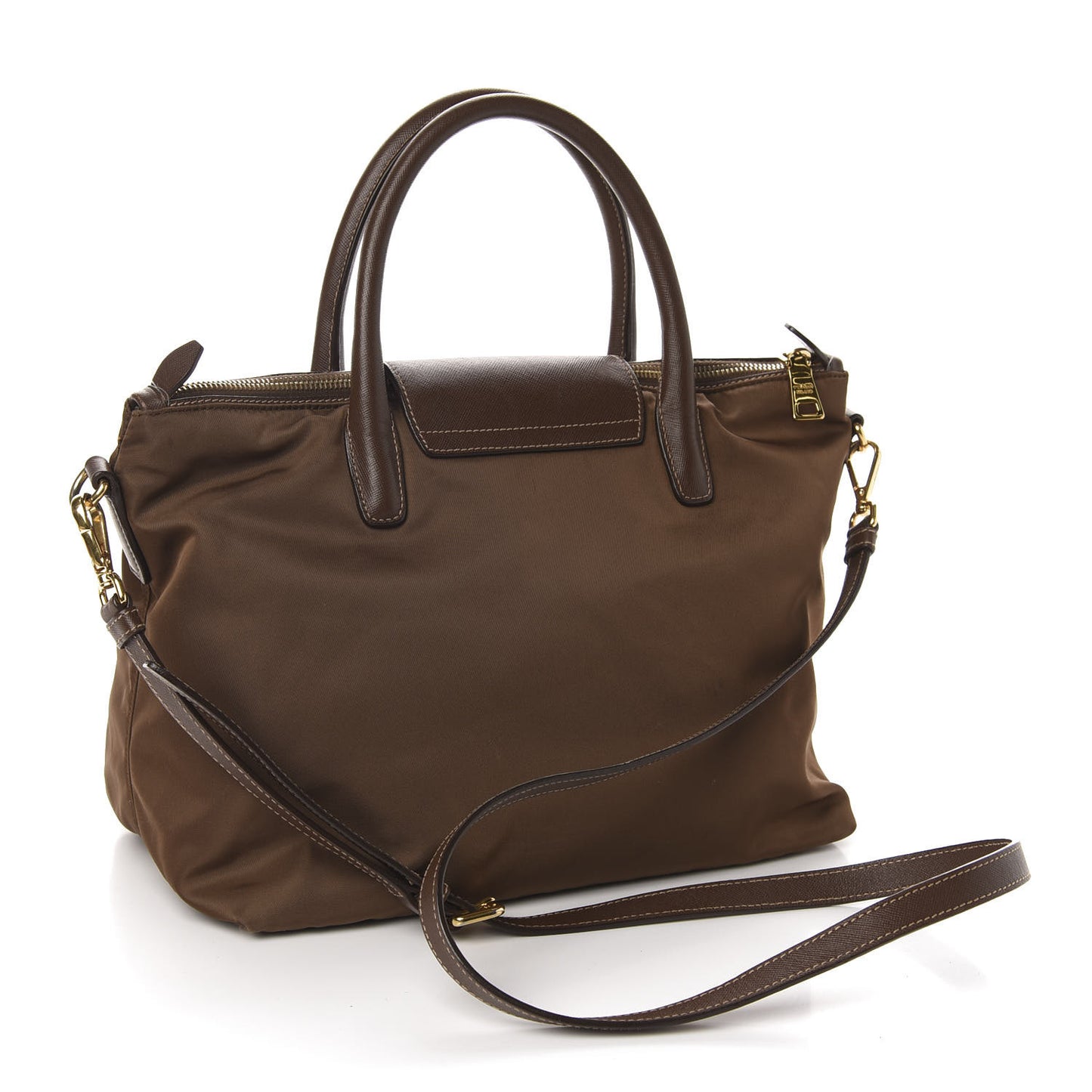 Saffiano Tessuto Nylon Tote Corinto