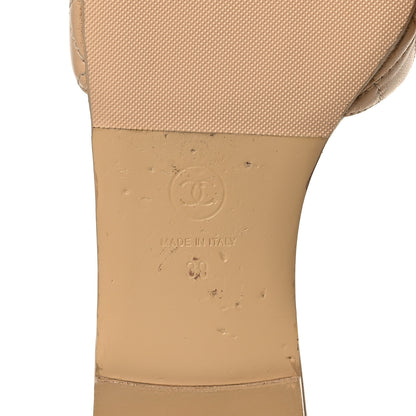 Chanel Lambskin Quilted CC Turnlock Sandals 39 Beige 8 of 14