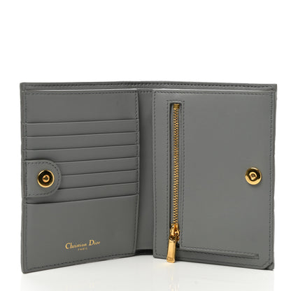 Christian Dior Supple Calfskin Cannage Caro Slim Wallet Grey 5 of 8