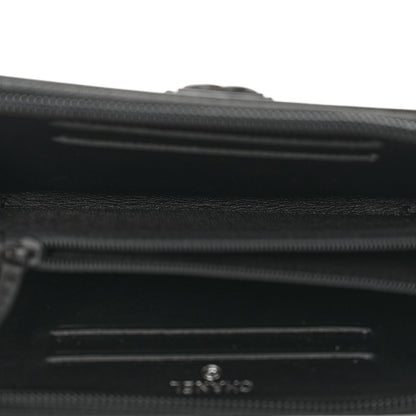 Chanel Calfskin Painted Chevron Embossed Small Boy Zip Wallet Black 5 of 13