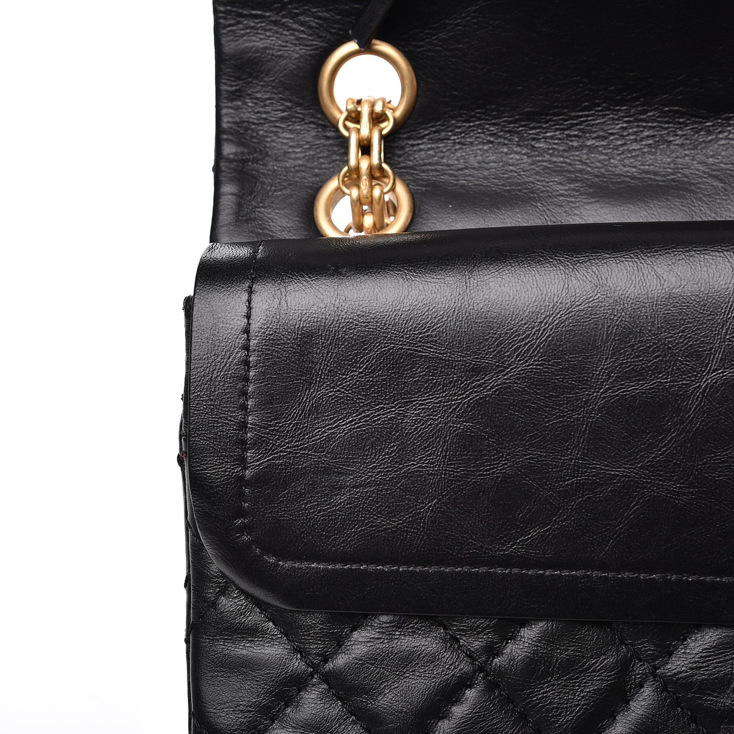 Aged Calfskin Quilted 2.55 Reissue 225 Flap Black