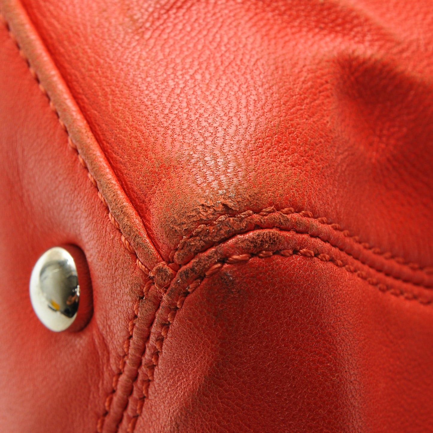 Lambskin Executive Cerf Shopper Tote Red