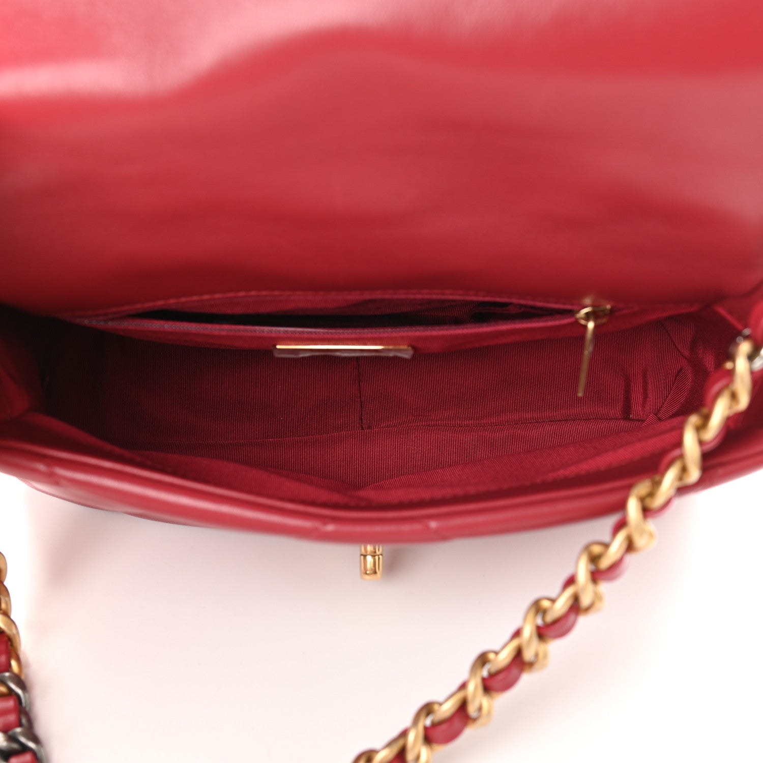 Chanel Goatskin Quilted Medium Chanel 19 Flap Red 5 of 9