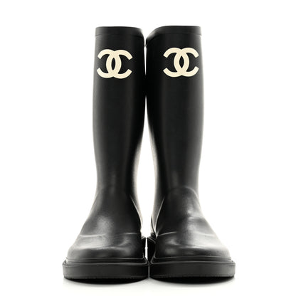 Chanel Caoutchouk CC High Boots 38 Black 2 of 11