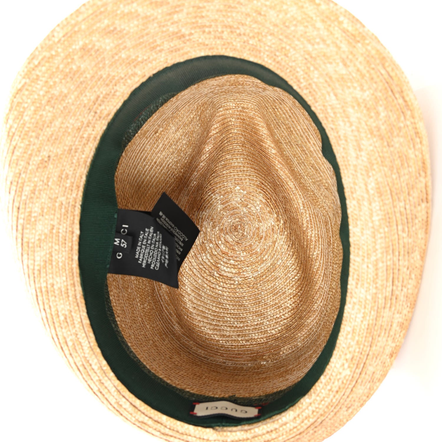 Gucci Abaca Straw Web Fedora Hat M 5 of 9