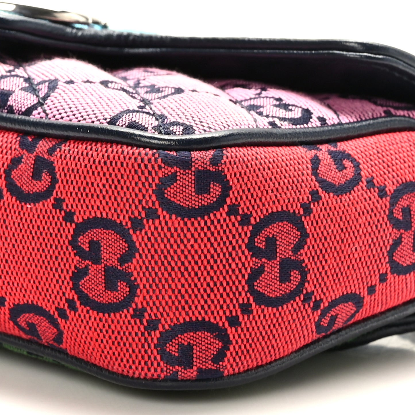 Monogram Multicolor Matelasse Diagonal Super Mini GG Marmont Shoulder Bag Light Blue Pink Blue Green Red