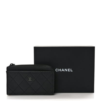 Chanel Lambskin Quilted Zip Card Holder So Black 7 of 7