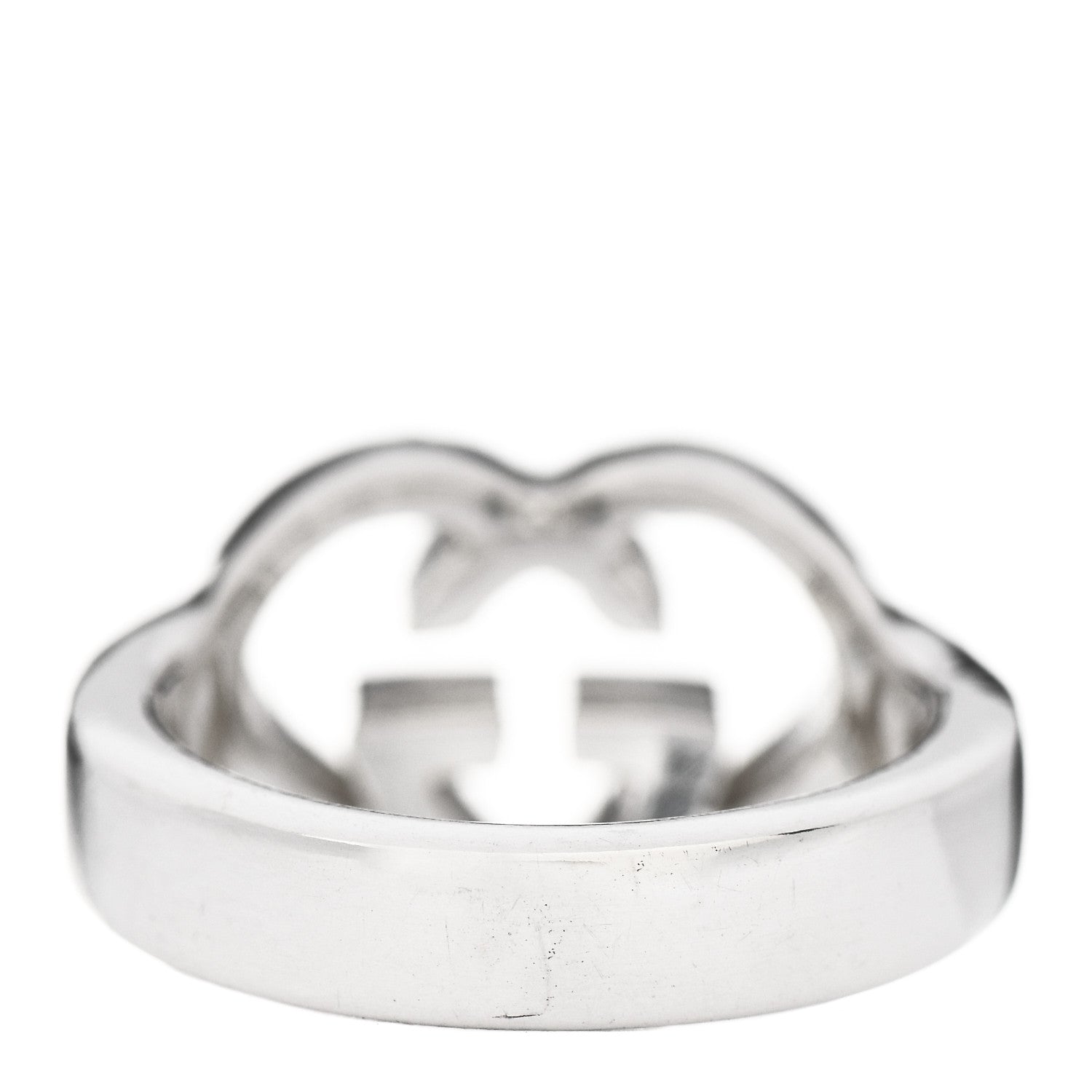Gucci Sterling Silver Britt Interlocking G Heart Ring 55 7.25 3 of 6
