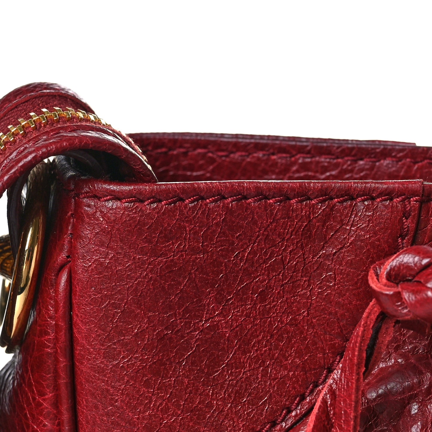 Agneau Giant 12 Gold Hardware Velo Rouge Cerise