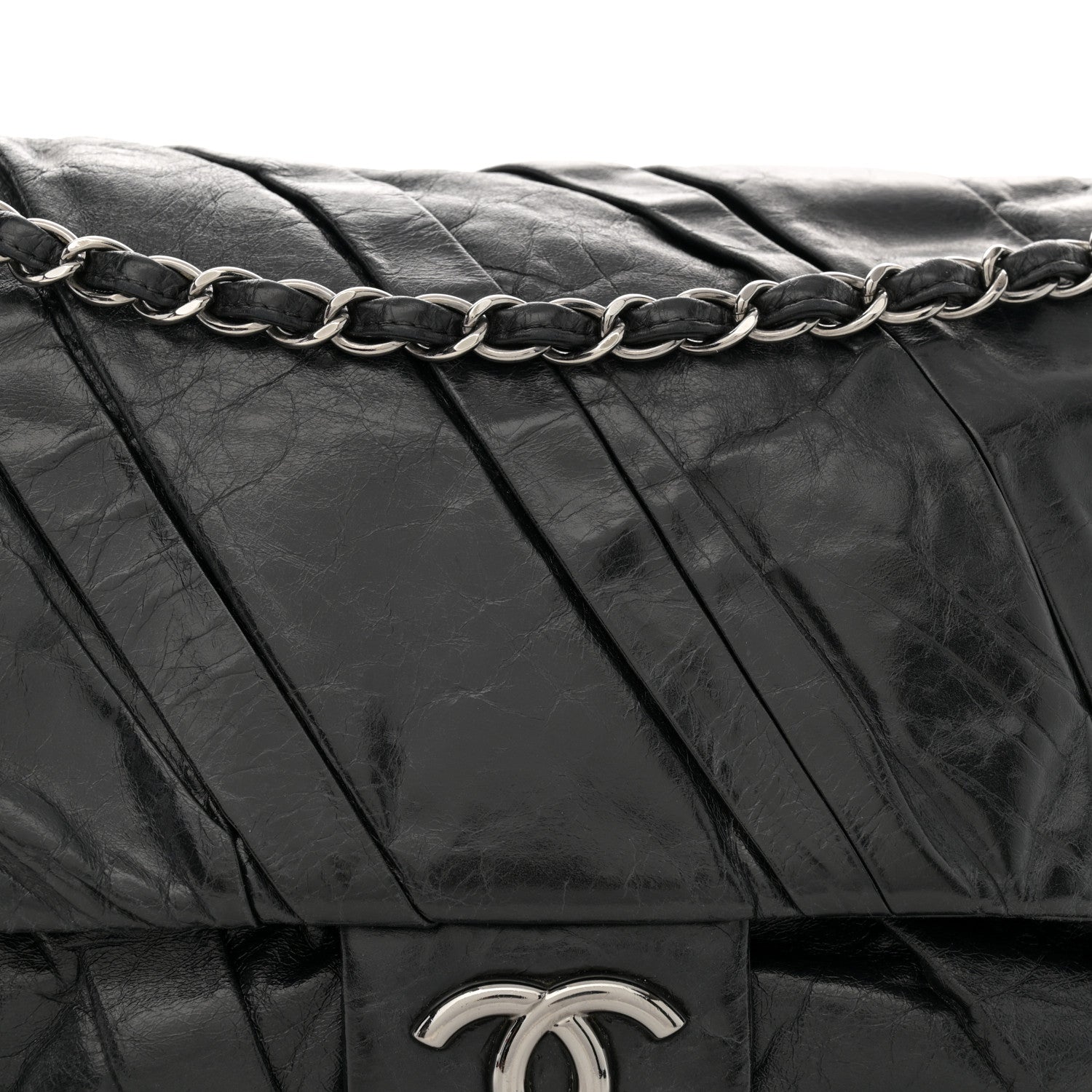 Chanel Glazed Calfskin Twisted Maxi Flap Black 8 of 13