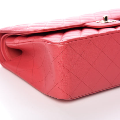 Chanel Caviar Quilted Jumbo Double Flap Dark Pink 9 of 11