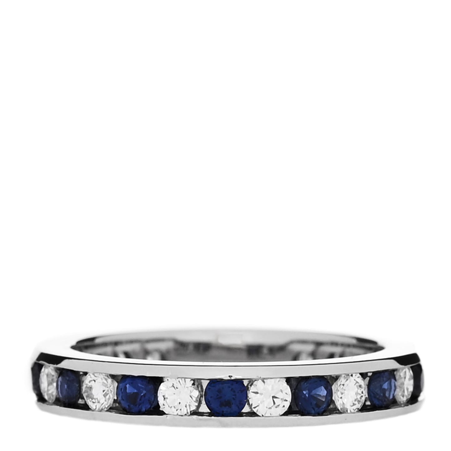 Platinum Diamond Blue Sapphire Eternity Band Ring 49 5