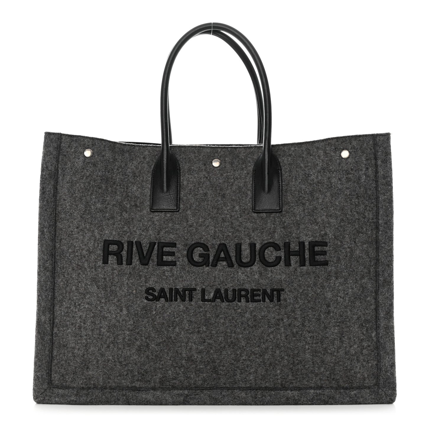 Wool Calfskin Rive Gauche Tote Grey