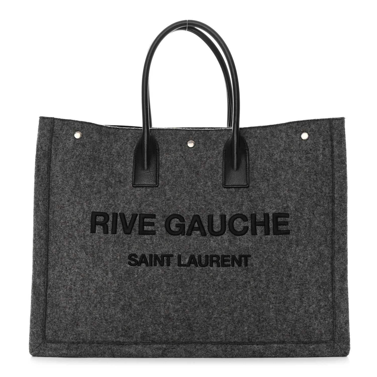 Saint Laurent Wool Calfskin Rive Gauche Tote Grey 1 of 10