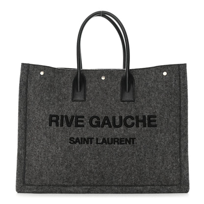 Saint Laurent Wool Calfskin Rive Gauche Tote Grey 1 of 10
