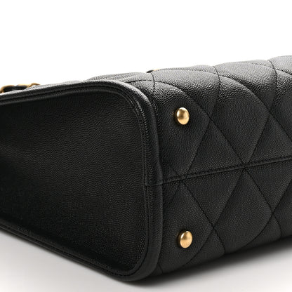 Chanel Caviar Quilted Chain Large Shopping Tote With Coin Purse Black 9 of 10
