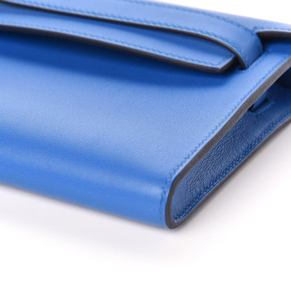 Hermes Swift Kelly Cut Clutch Pochette Bleu Zanzibar 21 of 23