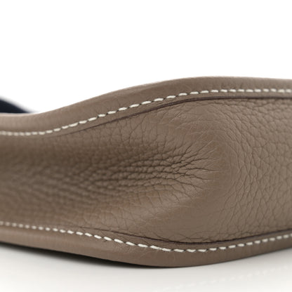 Hermes Taurillon Clemence Amazone Evelyne TPM Etoupe Bleu Indigo 9 of 10