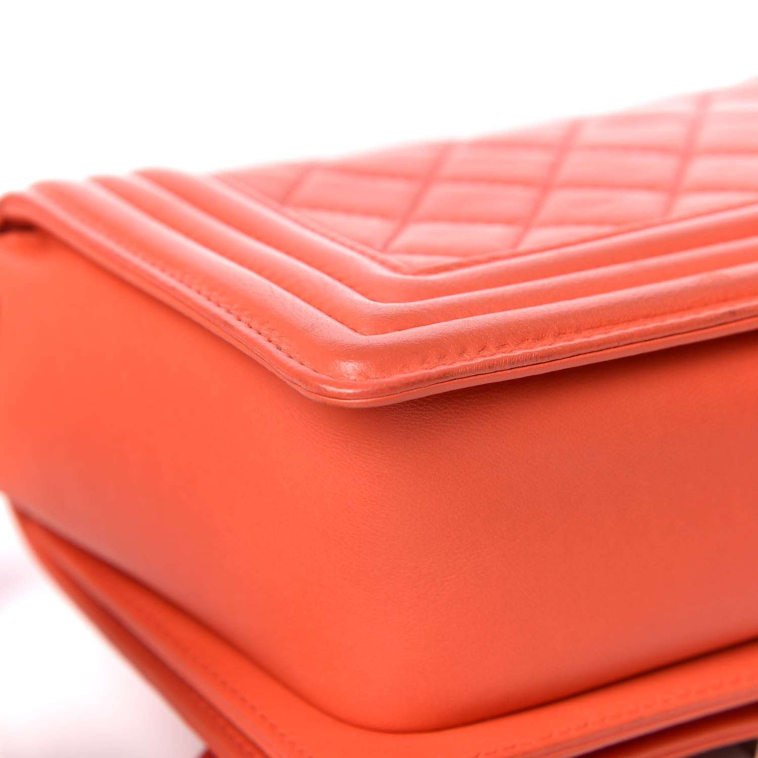 Chanel Lambskin Stingray Quilted Small Boy Flap Orange 10 of 12