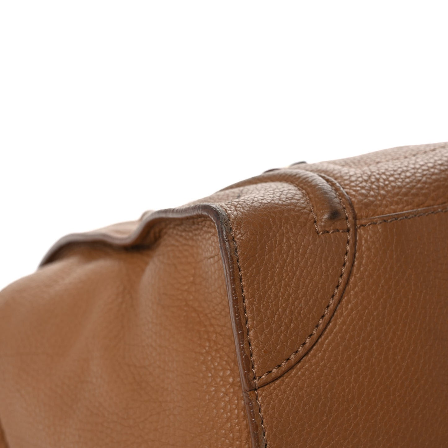 Drummed Calfskin Mini Luggage Camel