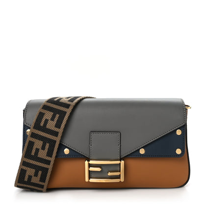 Fendi Vitello Grace FF 1974 Baguette Nocciolo Argilla Notte 1 of 8