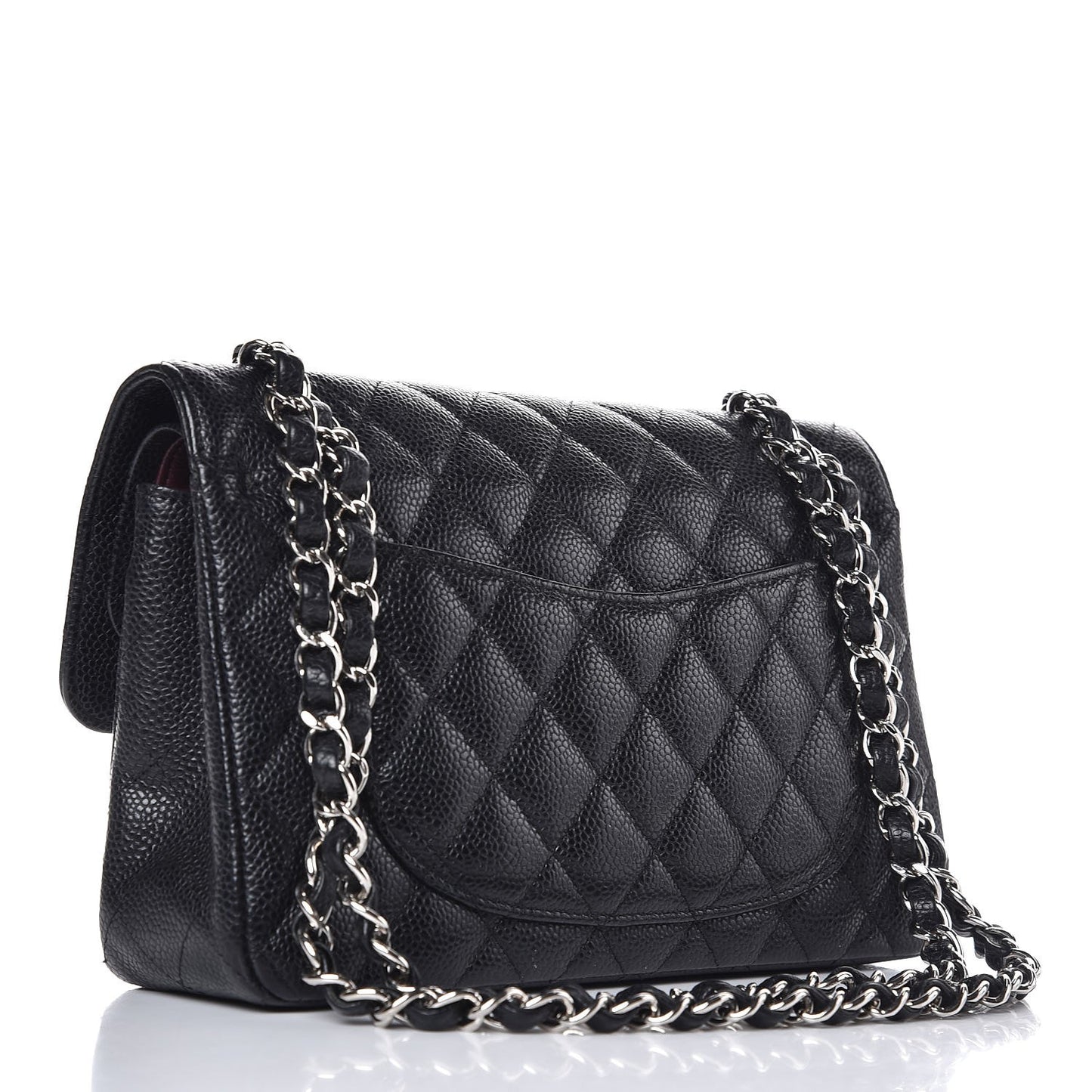 Caviar Quilted Small Double Flap Black