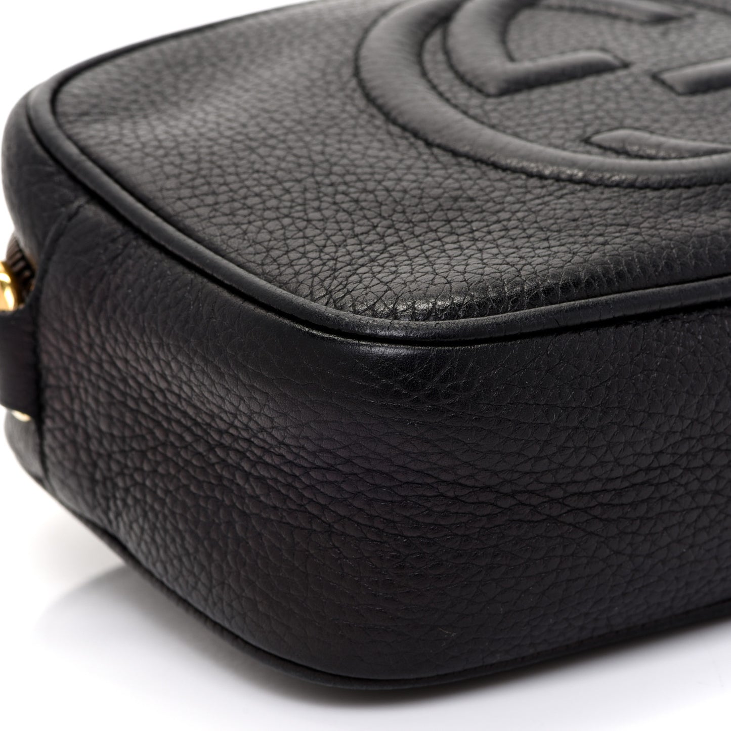 Pebbled Calfskin Mini Soho Disco Bag Black