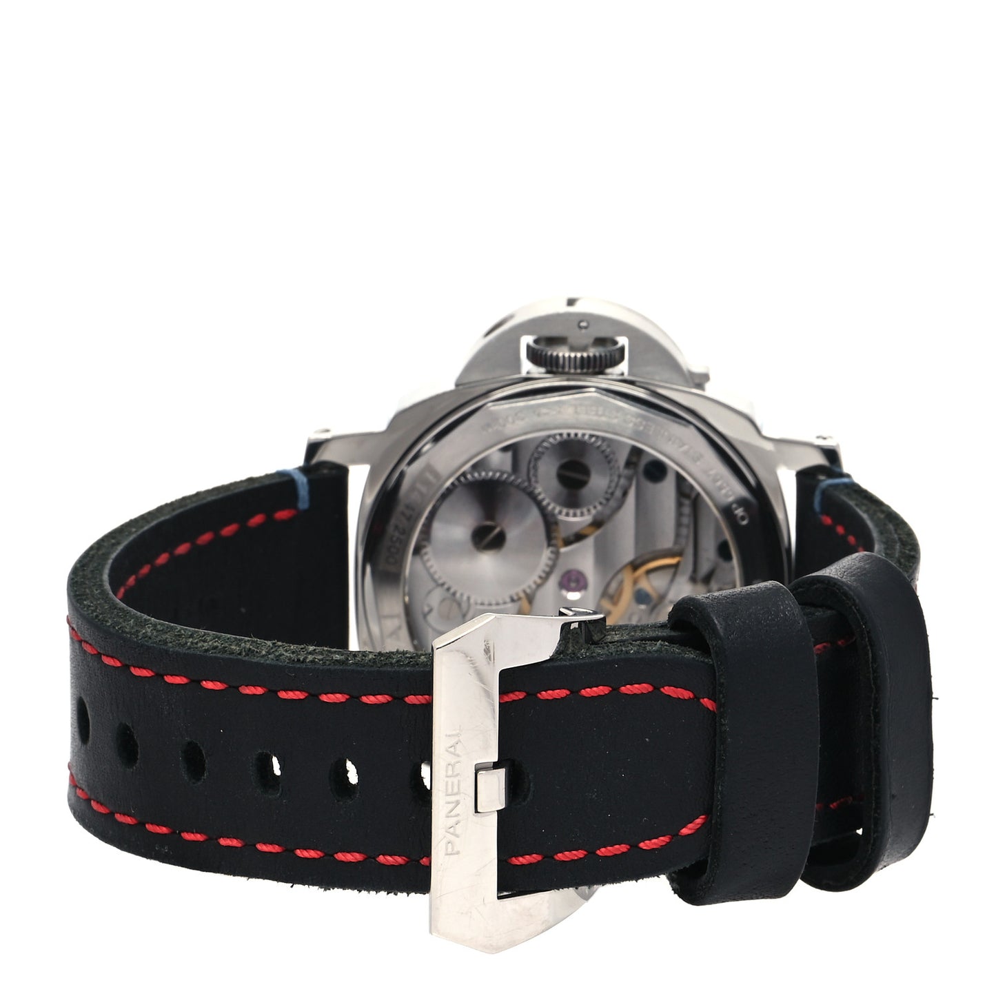 Stainless Steel Calfskin 44mm Luminor Marina Manual Winding Watch Black PAM00111