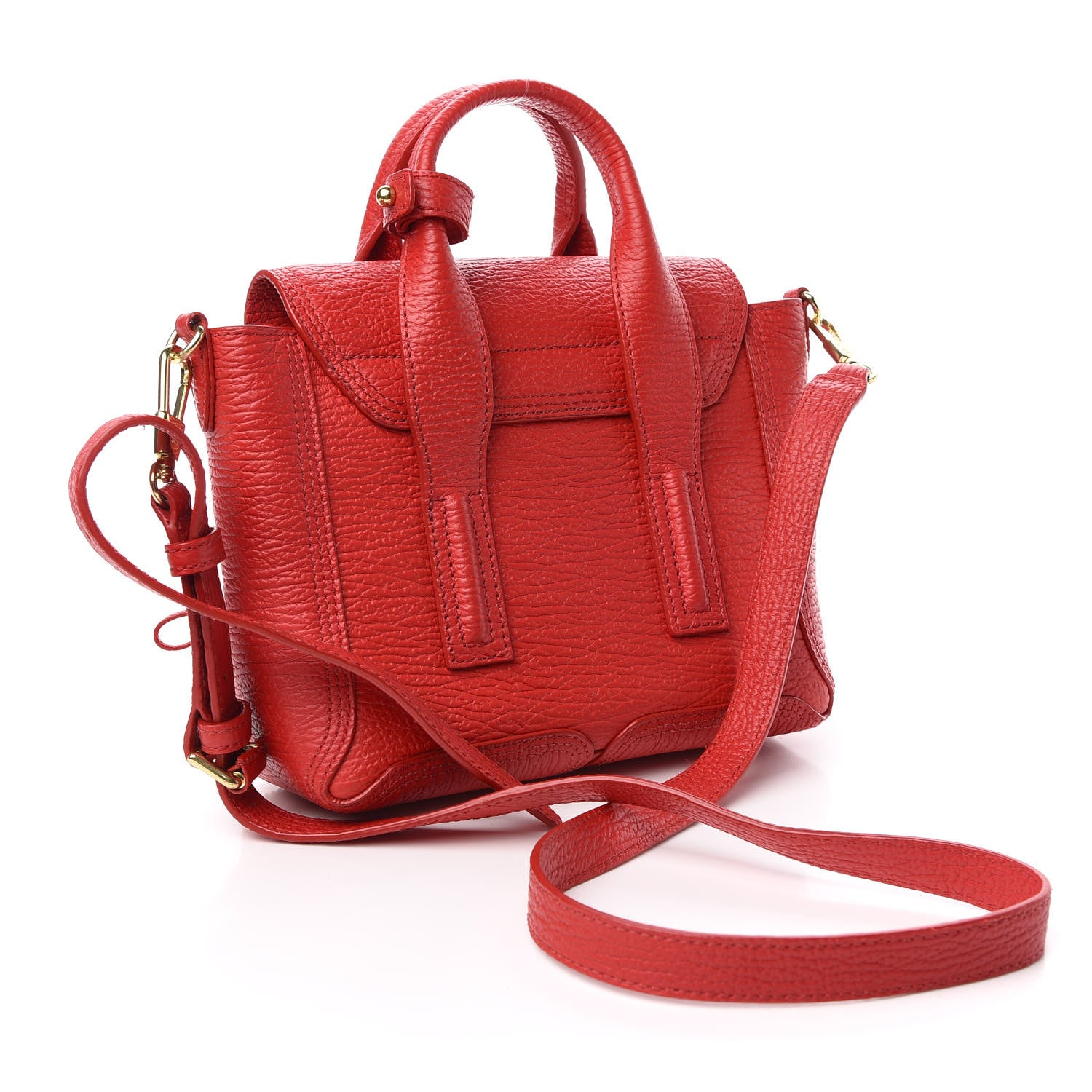 3.1 Phillip Lim 3.1 Textured Calfskin Mini Pashli Satchel Red 3 of 10