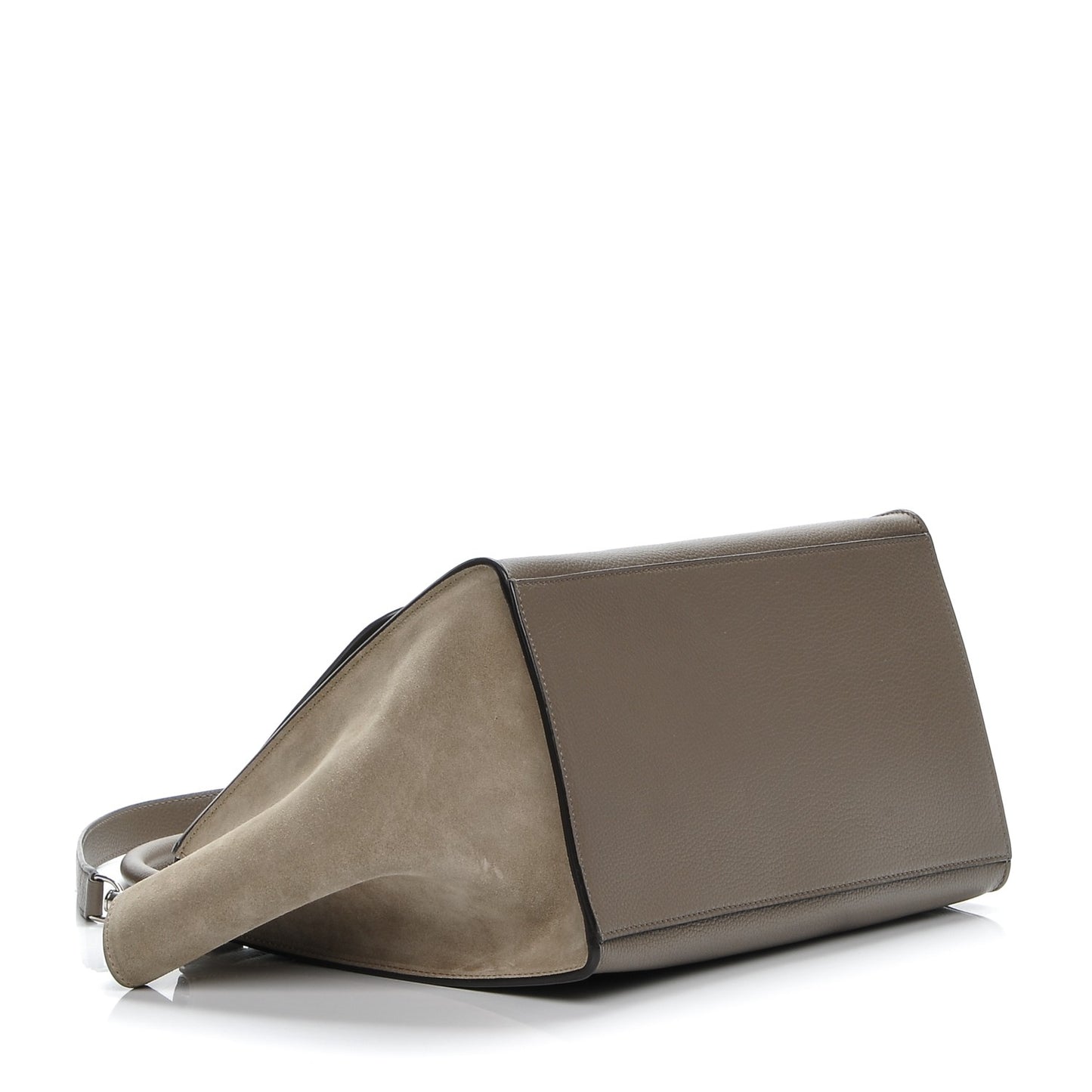 Drummed Calfskin Suede Medium Trapeze Souris