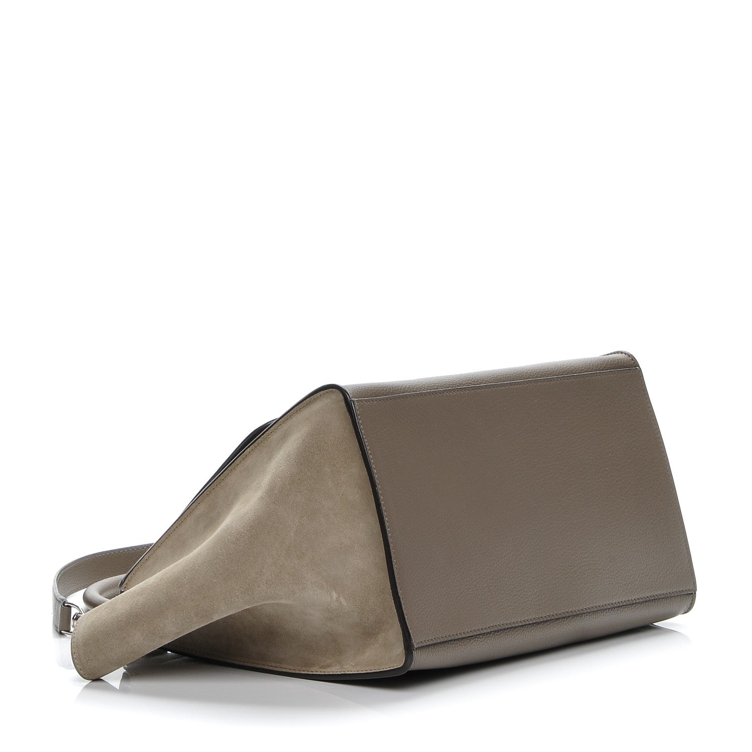 Celine Drummed Calfskin Suede Medium Trapeze Souris 4 of 6
