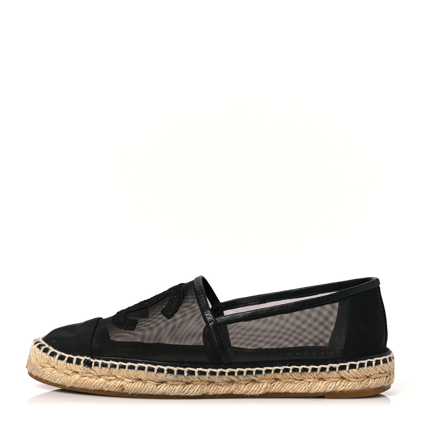 Mesh Grosgrain CC Espadrilles 40 Black